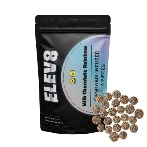 Elev8 – Milk Chocolate Rainbow 200MG THC - Buy Delics Canada Elev8 – Milk Chocolate Rainbow 200MG THC