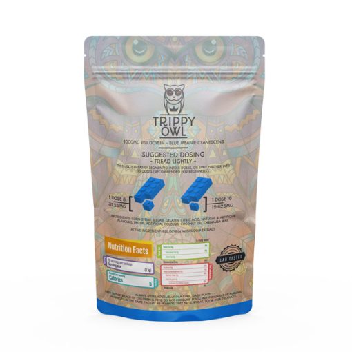 Trippy Owl – 1000mg Blue Raspberry Lego Jellies - Buy Delics Canada Trippy Owl – 1000mg Blue Raspberry Lego Jellies - Image 2