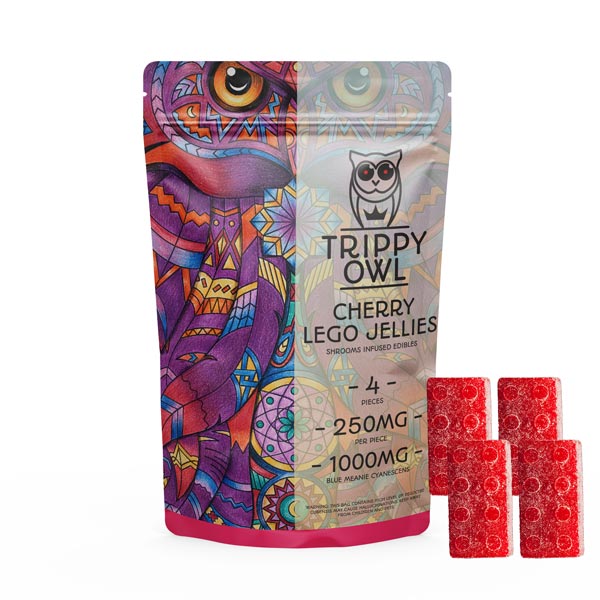 Trippy Owl – 1000mg Cherry Lego Jellies - Buy Delics Canada Trippy Owl – 1000mg Cherry Lego Jellies